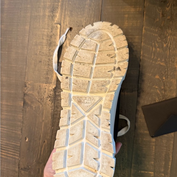 Prada women’s double wheel black re-nylon gabardine sneakers size 38 - Picture 8 of 13